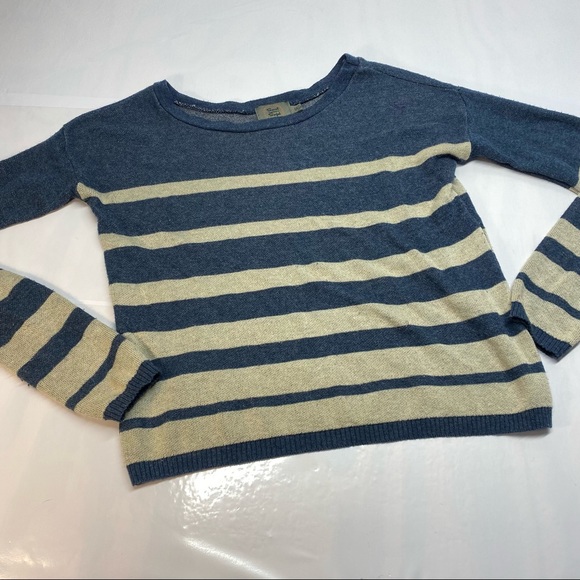 Sweet n Sinful Striped Blue / Cream Classic Casual Knit Top Size Small - Picture 13 of 15